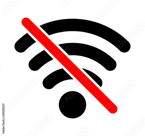 No wifi icon. No wi-fi sign symbol. Vector illustration isolated on white background.