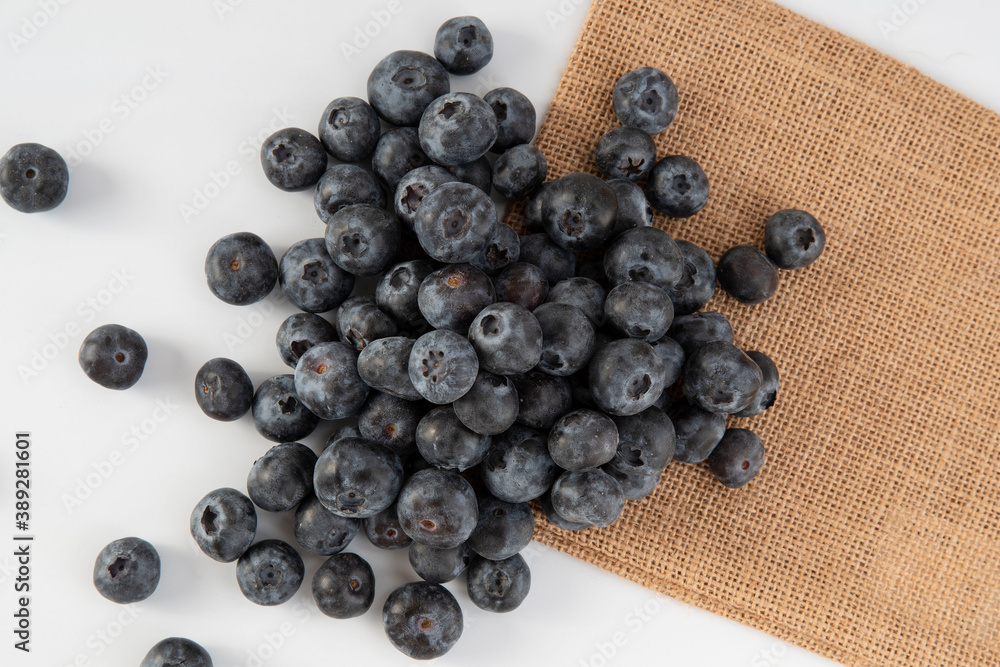 Close-up of fresh blueberries on a table Close-up of fresh blueberries on a table