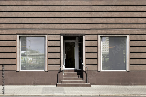 Obraz na płótnie Door of building. Simplistic facade. 