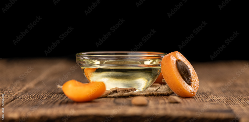 Apricot Kernel Oil (close up shot; selective focus) Apricot Kernel Oil (close up shot; selective focus)