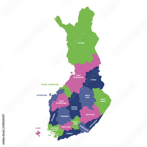 Finland - map of regions