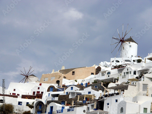 Magic Oia, Sanorini island Greece. Views of the historical part of the city of Oia. Streets and houses of the old city.