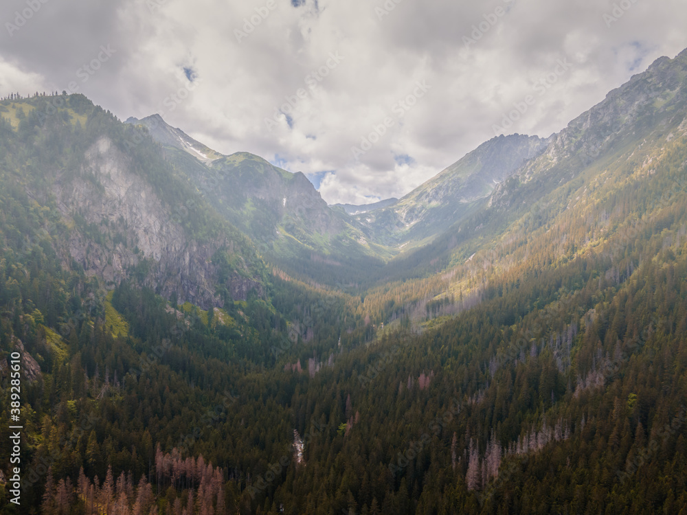 Obraz premium Aerial view of Tatras mountains in Zakopane, Poland