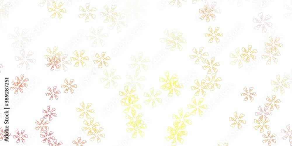 Light orange vector abstract layout with leaves.