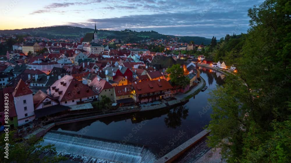 Time Lapse of Cesky Krumlov city skyline in Cesky Krumlov, Czech Republic timelapse 4K Time Lapse of Cesky Krumlov city skyline in Cesky Krumlov, Czech Republic timelapse 4K