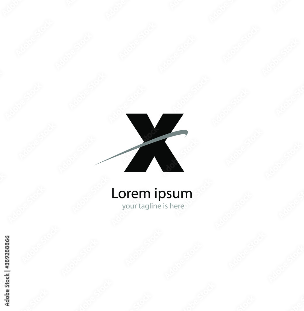 simple elegant logo of letter x with white background