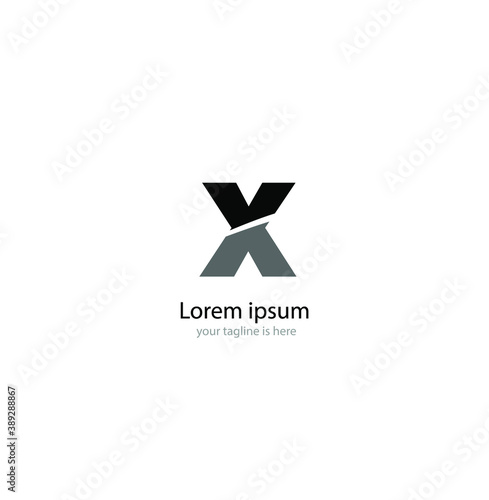 simple elegant logo of letter x with white background