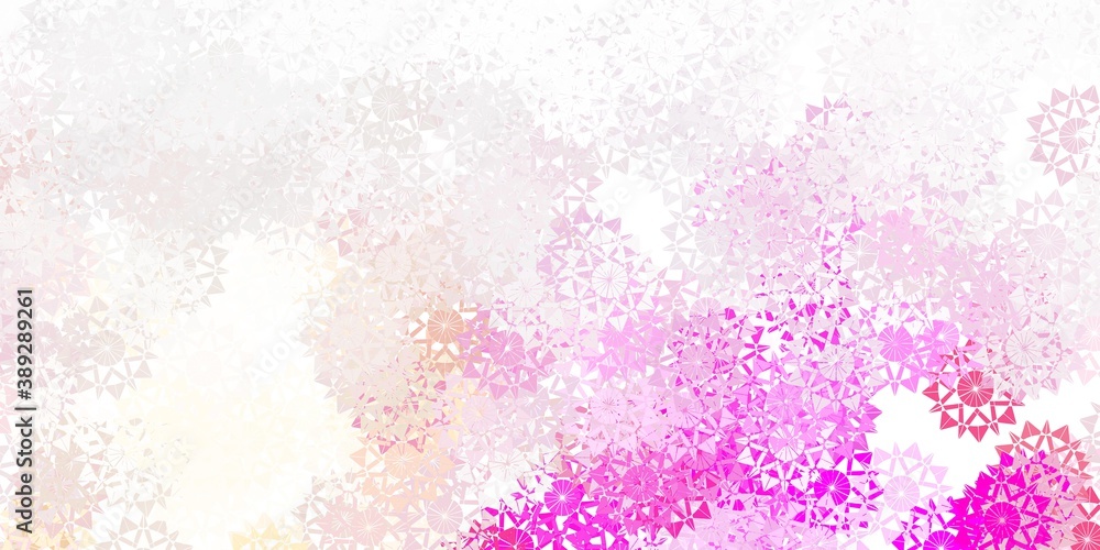Light pink vector template with ice snowflakes.