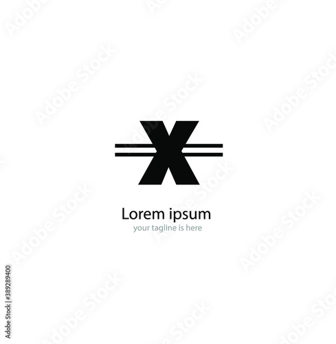 simple elegant logo of letter x with white background