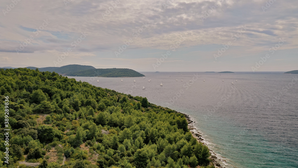 Croatian coast from drone view