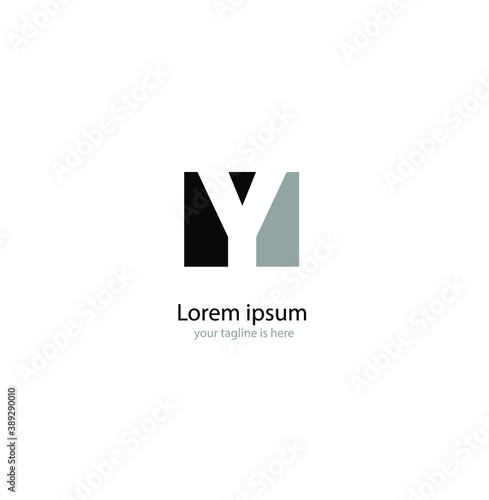 the simple modern logo of letter y with white background