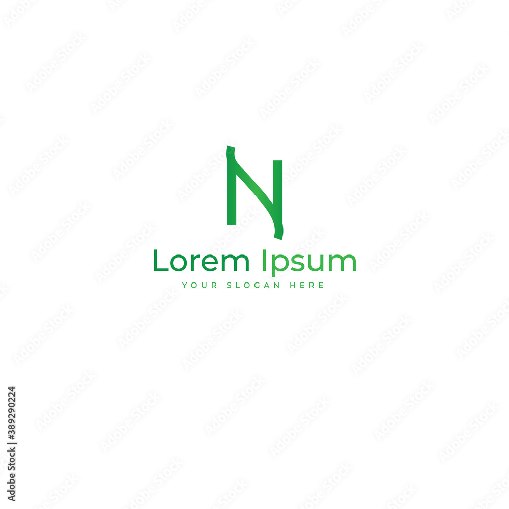 N letter logo, letter logo vector 