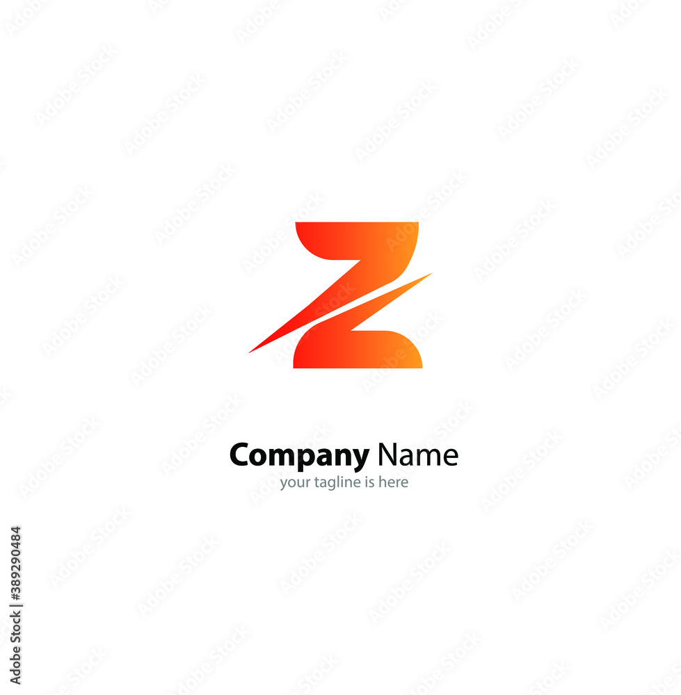 the simple elegant logo of letter z with white background