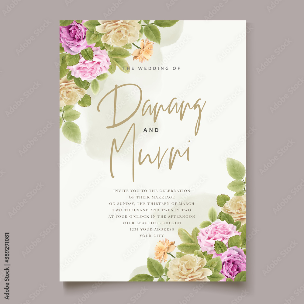 elegant hand drawing wedding invitation floral design elegant hand drawing wedding invitation floral design