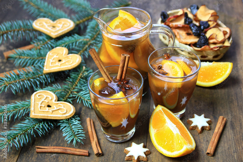 Fototapeta premium Christmas compote of dried fruit