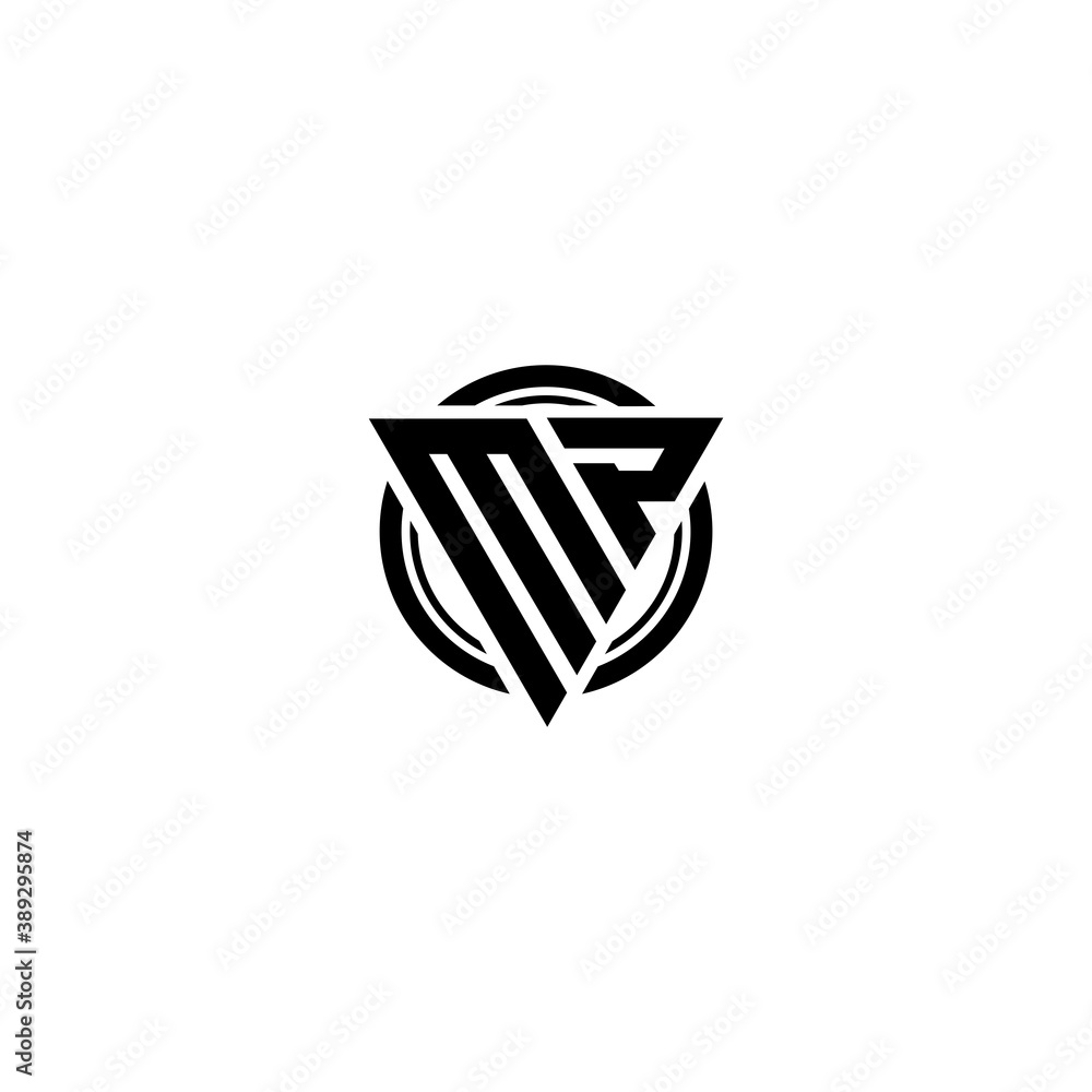 Initial letter MP triangle monogram clean modern simple logo