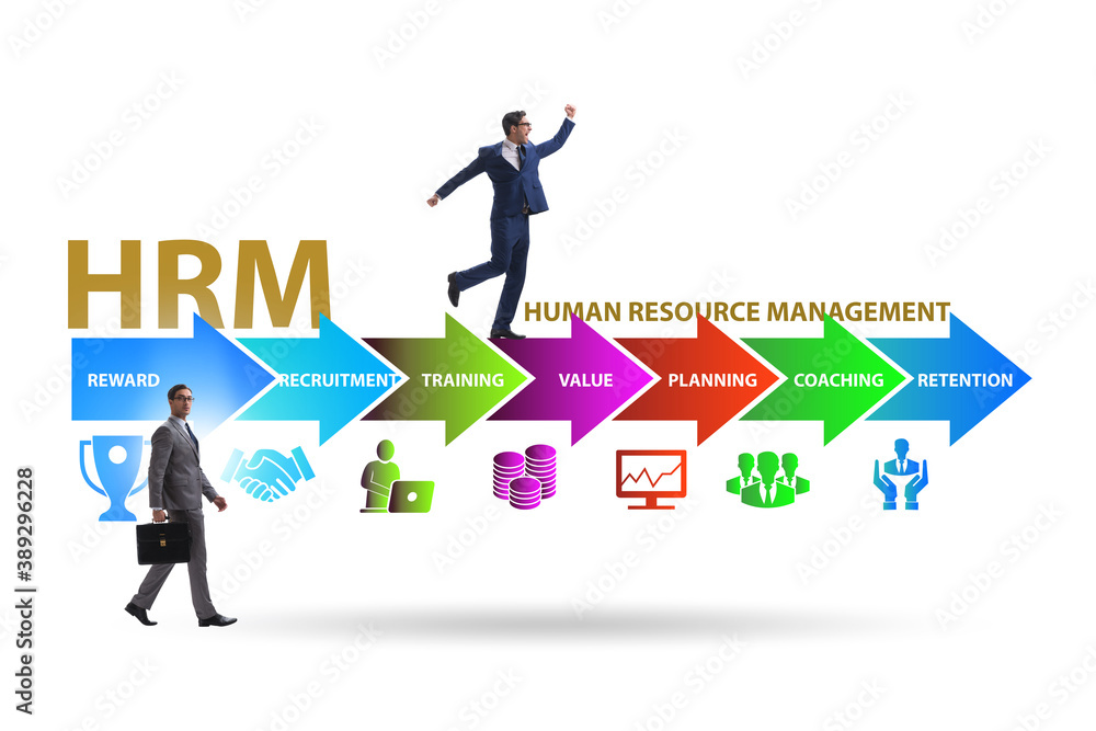 HRM - Human resource management concept with businessman