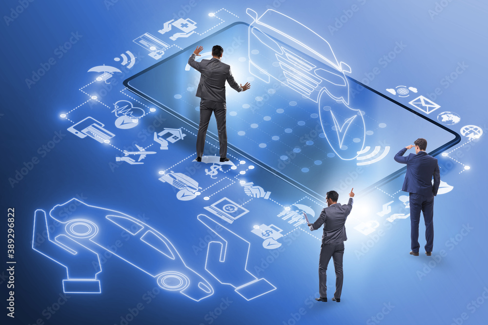 Concept of buying insurance online over internet Concept of buying insurance online over internet