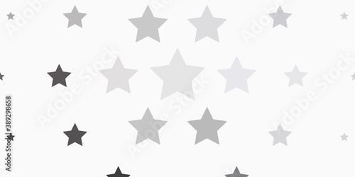 Light Gray vector background with colorful stars.