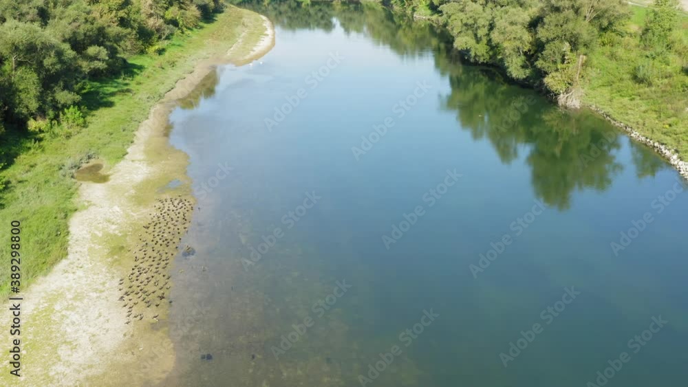 Aerial view of the Sava River near Zagreb Aerial view of the Sava River near Zagreb