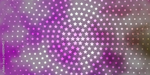 Light Pink, Green vector background with small and big stars.