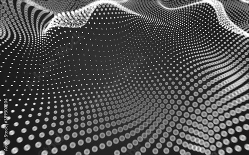 Abstract background. Molecules technology with polygonal shapes, connecting dots and lines. Connection structure. Big data visualization.