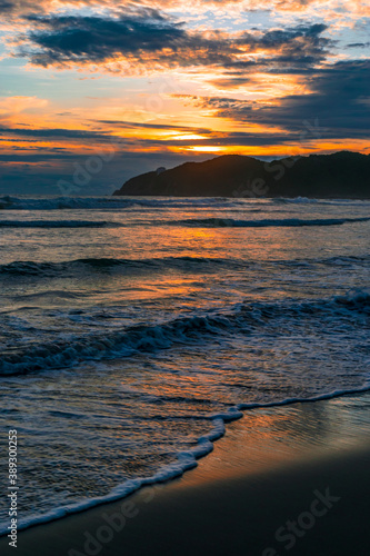 Beautiful warm sunset in acapulco s beach