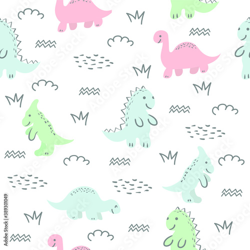 seamless cute animal pattern in pastel colors