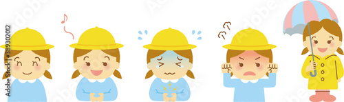 幼稚園児の女の子表情セット