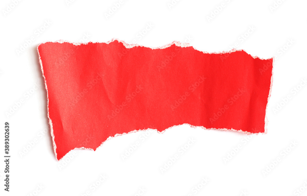 Red paper isolated on a white background with space for text Red paper isolated on a white background with space for text