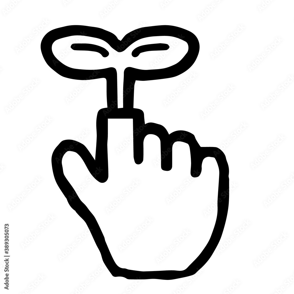 Hand Cursor050 (Bud) : Doodle Icon: Hand drawn vector Icon like woodblock print Hand Cursor050 (Bud) : Doodle Icon: Hand drawn vector Icon like woodblock print