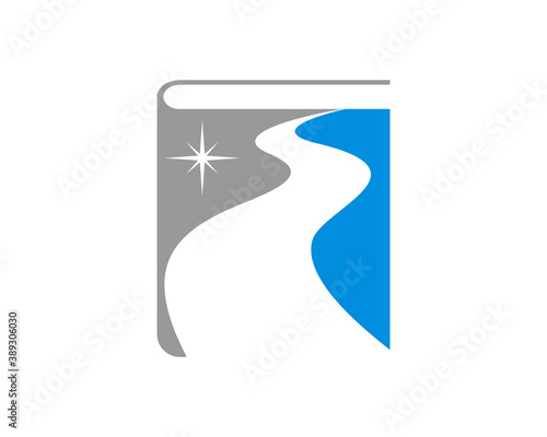 Education road way with book shape