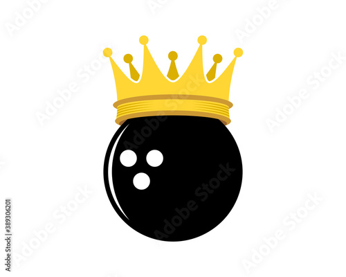 Bowling ball king with crown on top