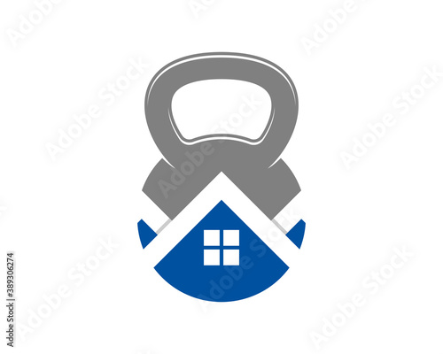 Gym house with kettle bell shape