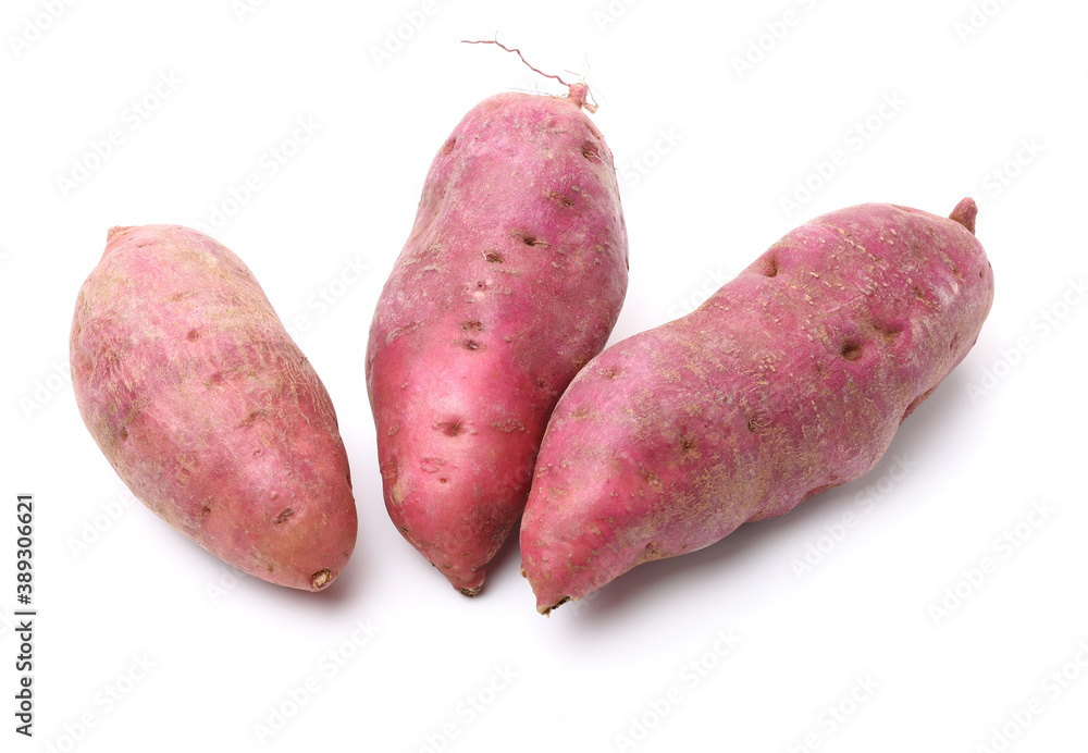 sweet potatoes on the white background sweet potatoes on the white background