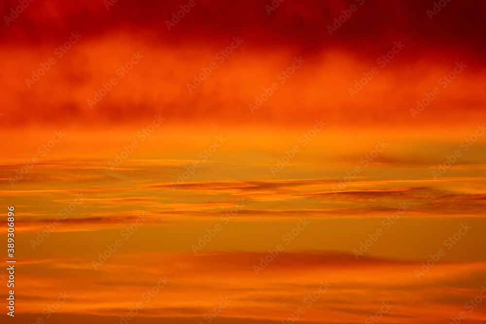 orange red sunset in the sky