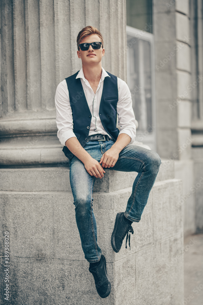 young man relaxing outdoor