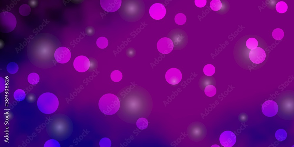 Light Pink, Blue vector template with circles, stars.