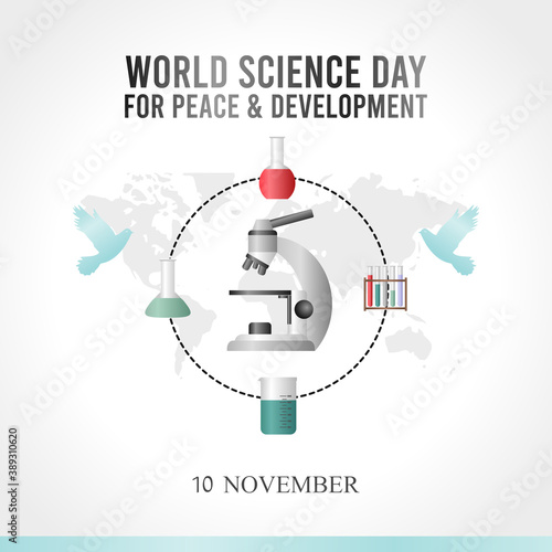 vector graphic of world science day good for world science day celebration. flat design. flyer design.flat illustration.