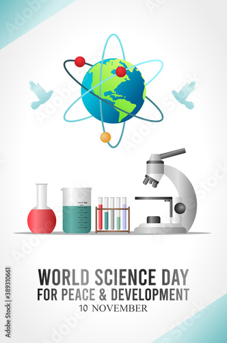 vector graphic of world science day good for world science day celebration. flat design. flyer design.flat illustration.