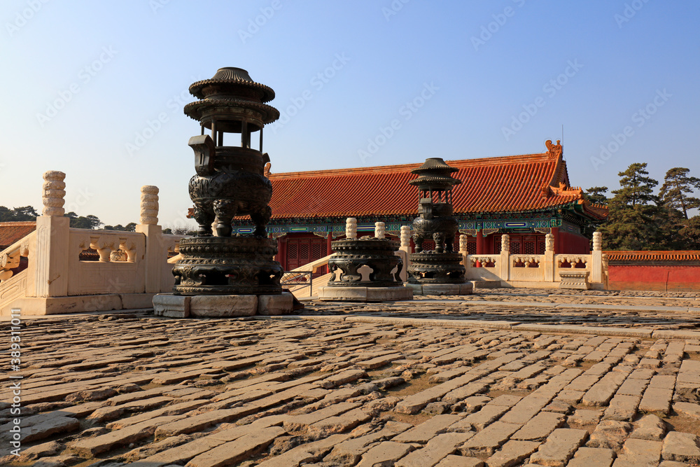 Naklejka premium Architectural landscape of mausoleum in Qing Dynasty, Yi County, Hebei Province, China