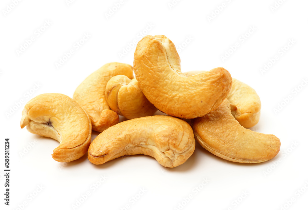 cashew nuts on white background cashew nuts on white background