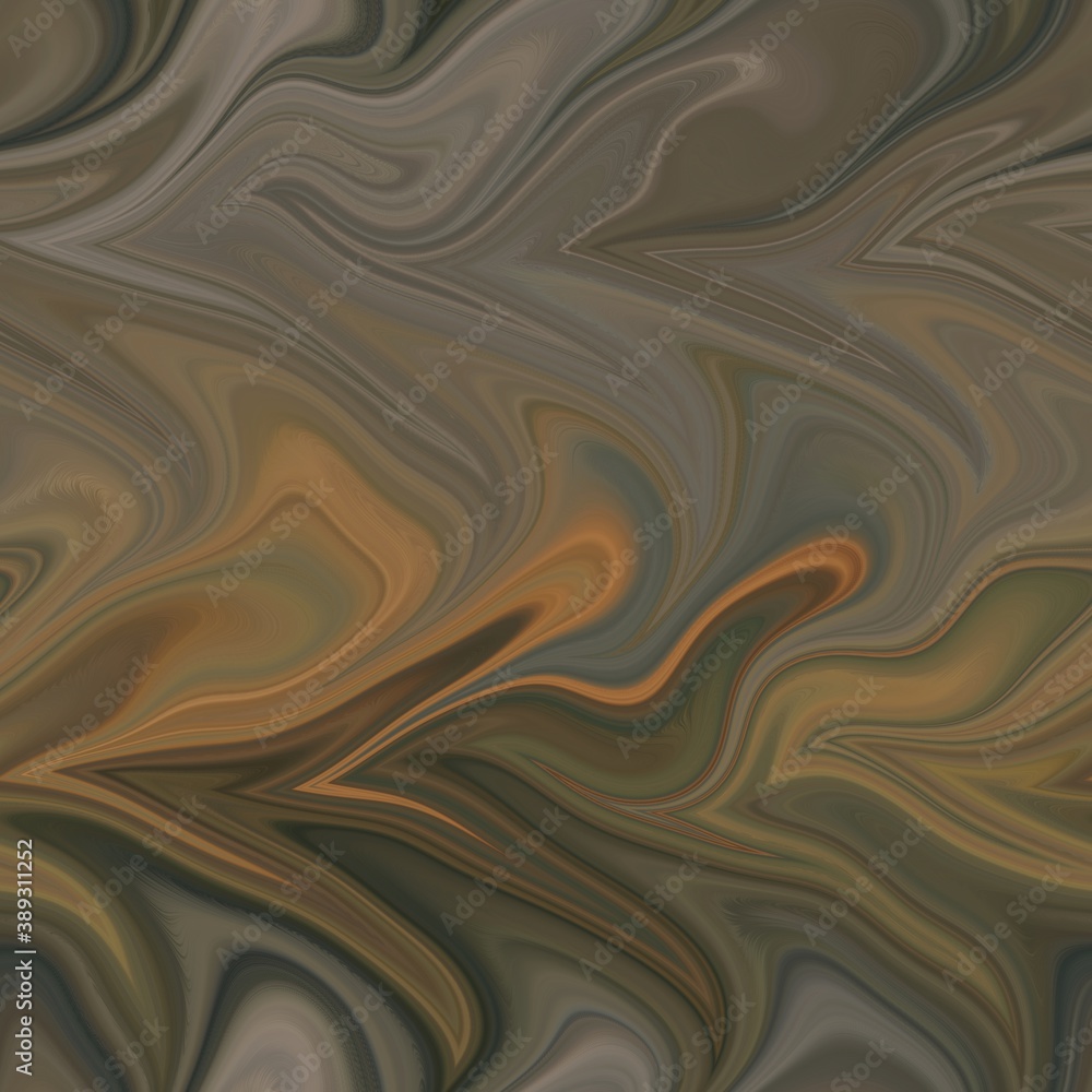 Fototapeta premium Seamless marble wet ripple wavy fluid pattern. High quality illustration. Smooth distorted liquid effect. Trendy artistic surface pattern design. Resembles hand marbled surface.