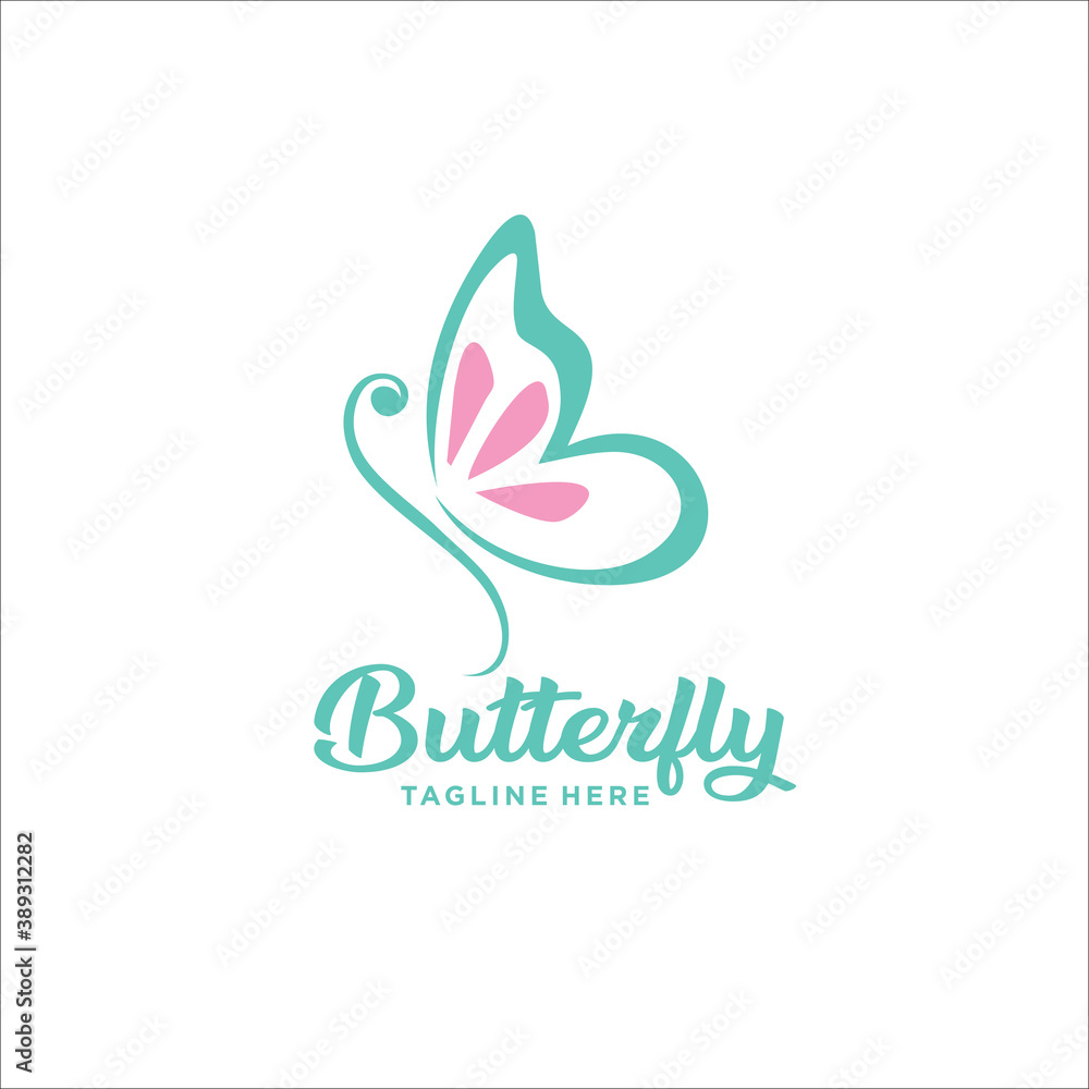 butterfly logo silhouette icon design