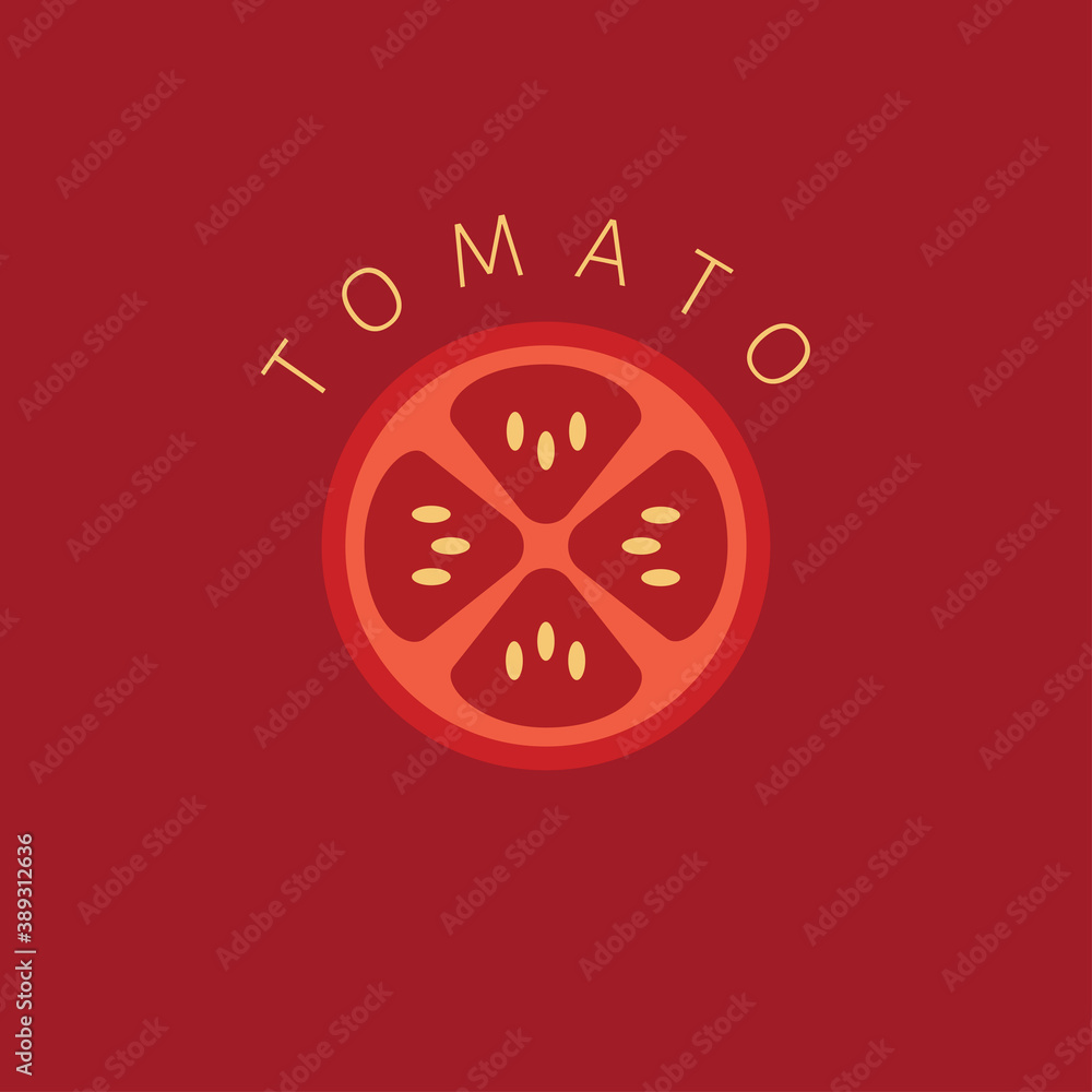 Food trade company flat style logo tomato Food trade company flat style logo tomato