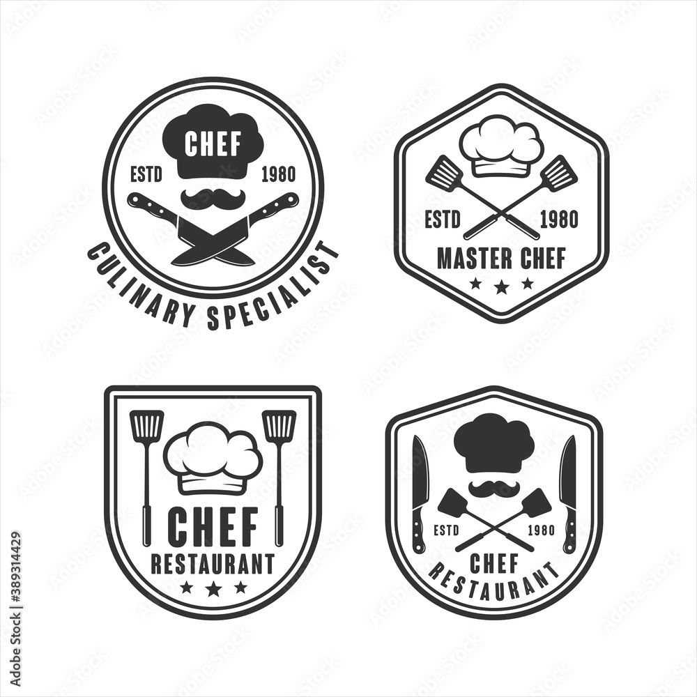 Chef restaurant design logo collection