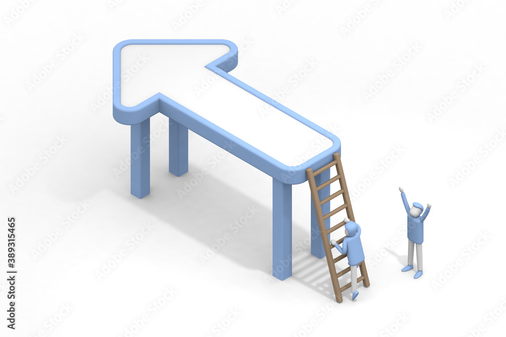 Proceed in the direction of the arrow. A man climbing a ladder. Support your friends. Behavioral person. Proceed in the direction of the arrow. A man climbing a ladder. Support your friends. Behavioral person.