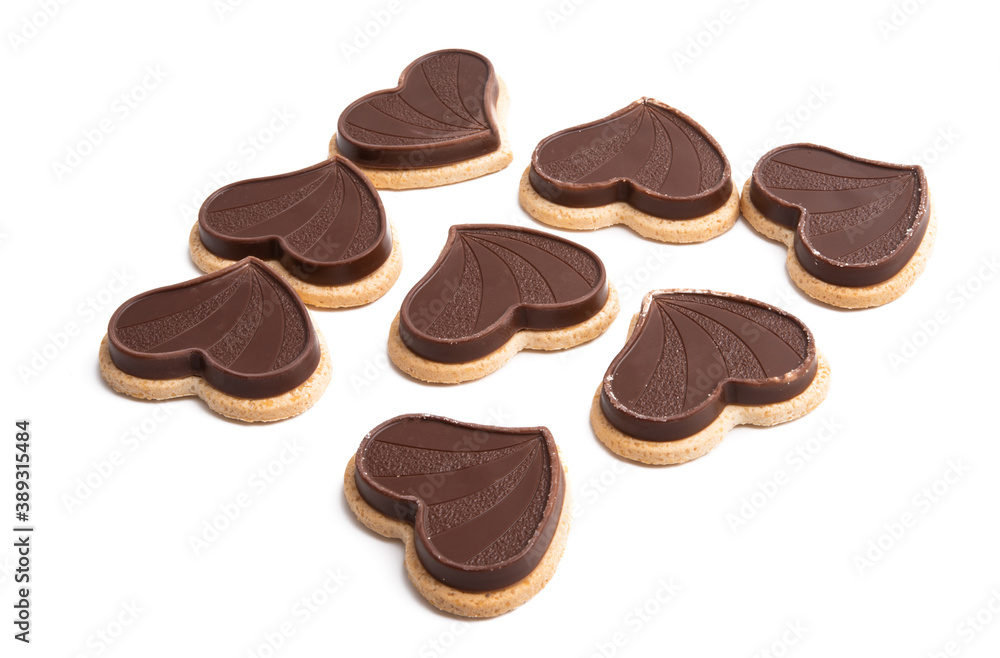 Fototapeta premium chocolate hearts isolated