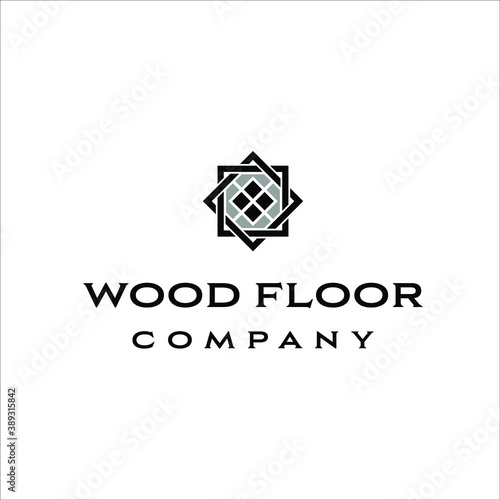 Wood floor with a classic style square shape