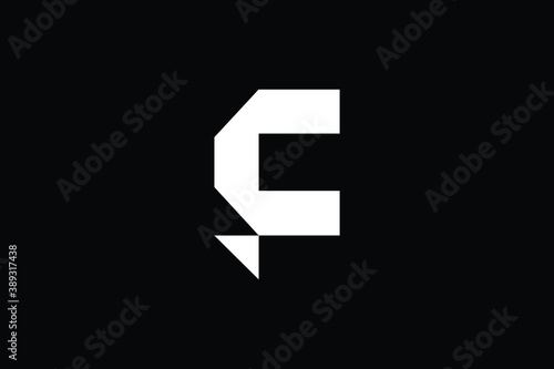 F logo letter design on luxury background. F logo monogram initials letter concept. FC icon logo design. CF elegant and Professional letter icon design on black background. F FC CF